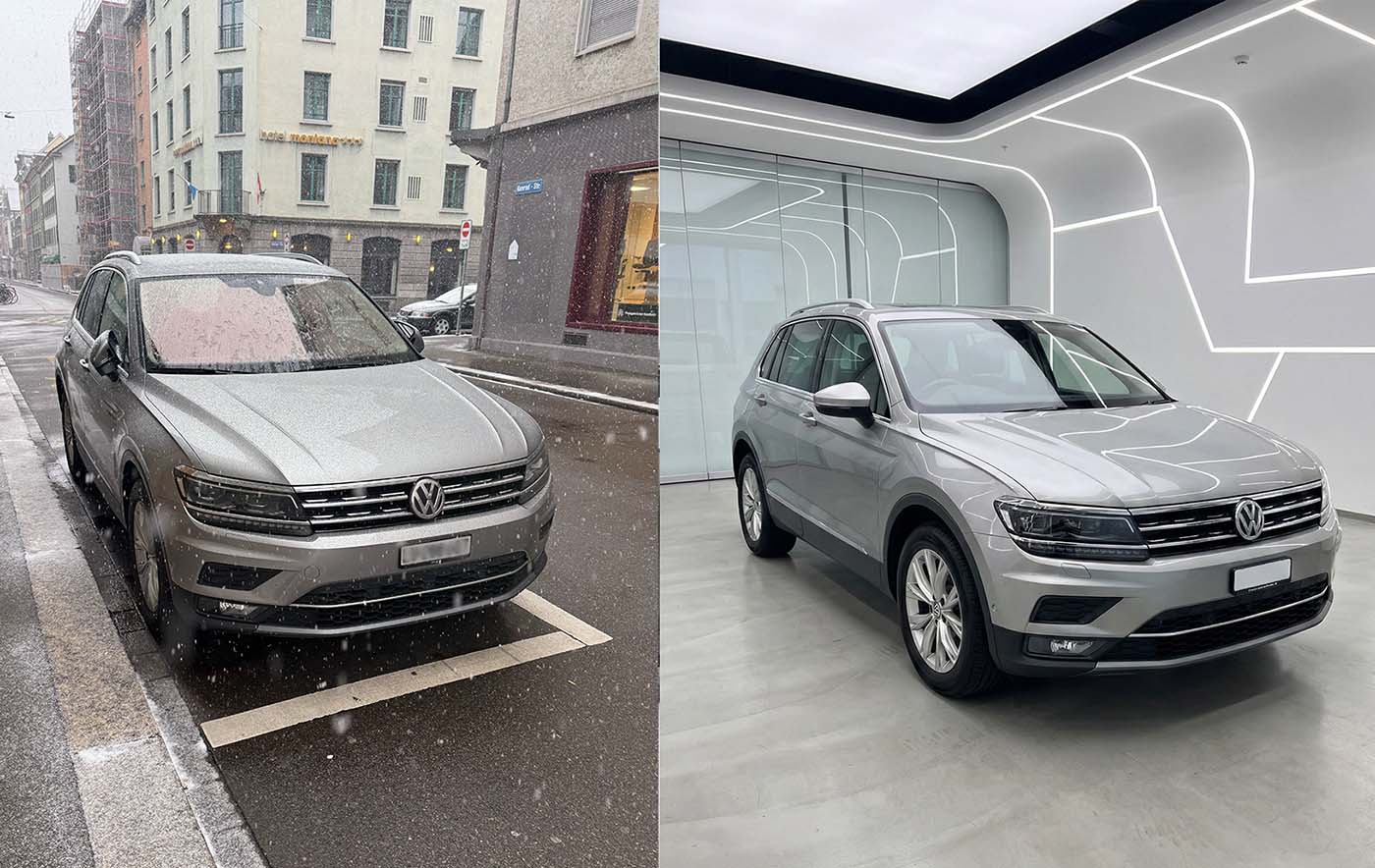 AI Car Studio Vorher Nachher Vergleich